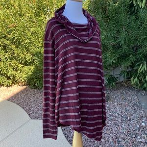 Maroon Striped Sweater